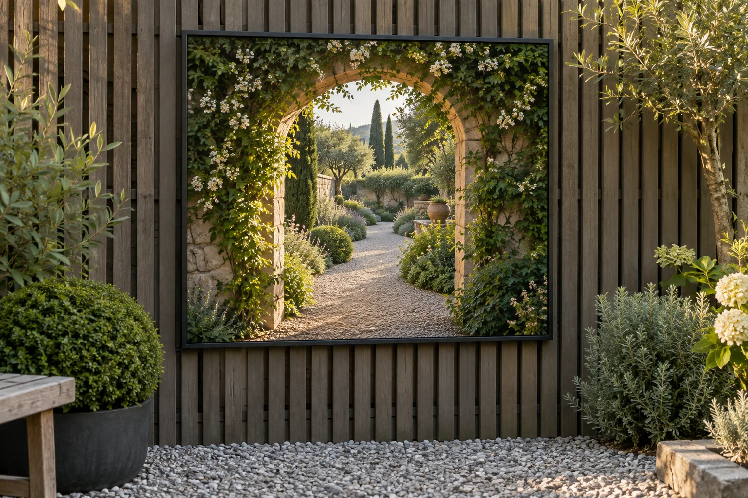 Tuinschilderij met doorkijk