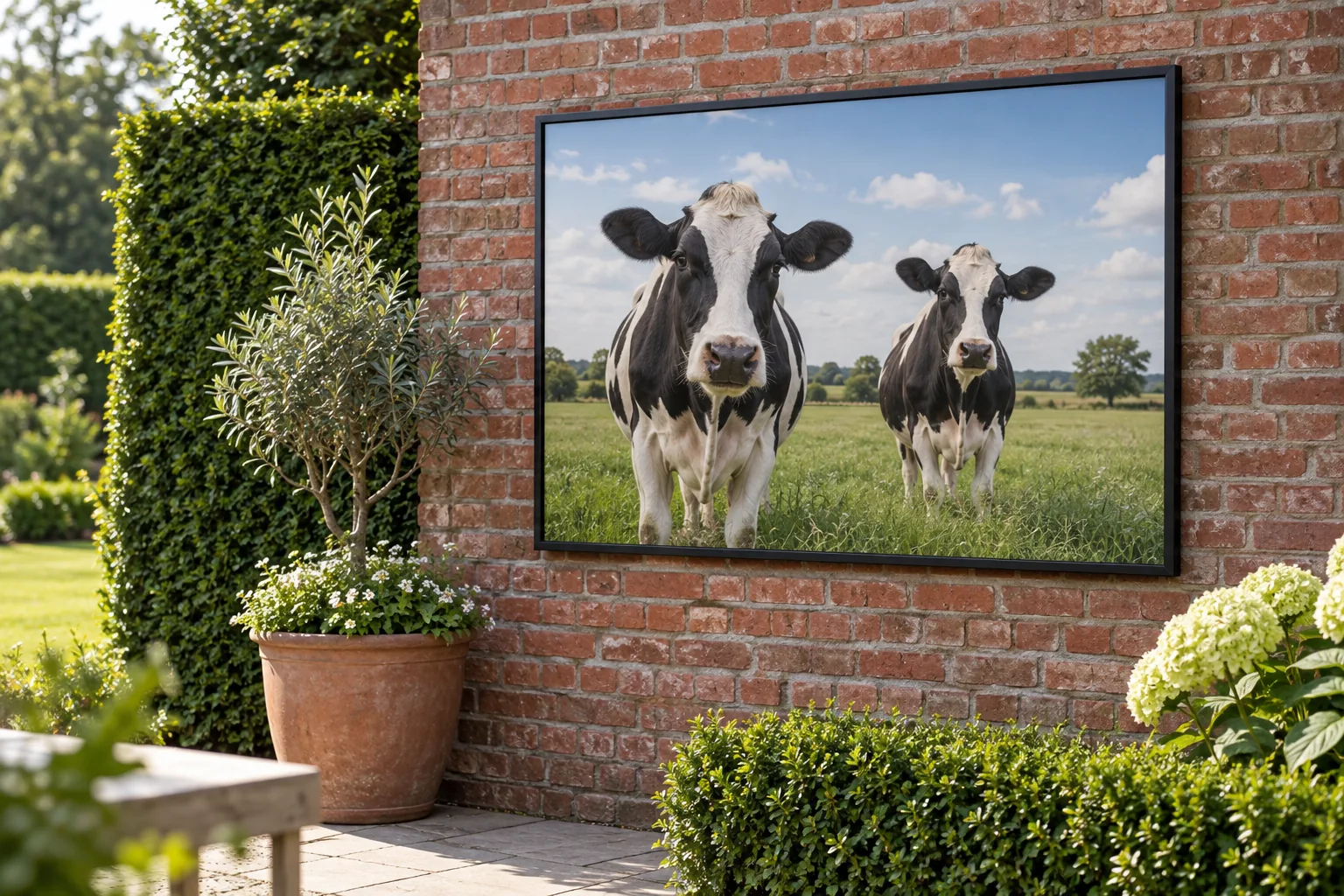 Tuinschilderij met koeien